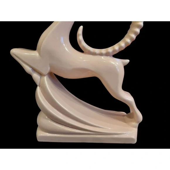Vintage Pink Ceramic Gazelle Antelope Figurine Statue Mid Century Modern‎ Decor - Picture 7 of 9